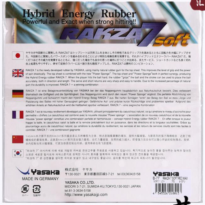 Asli Yasaka Rakza 7 Soft (B-77 - Table Tennis Grip ulasan dan harga